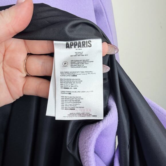 NWT Apparis Aaron Amethyst Purple Tailored Long Double Breasted Jacket Coat Lg - Picture 13 of 15